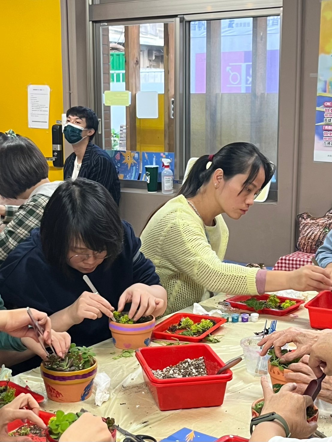 樹葉拓印多肉盆栽手作