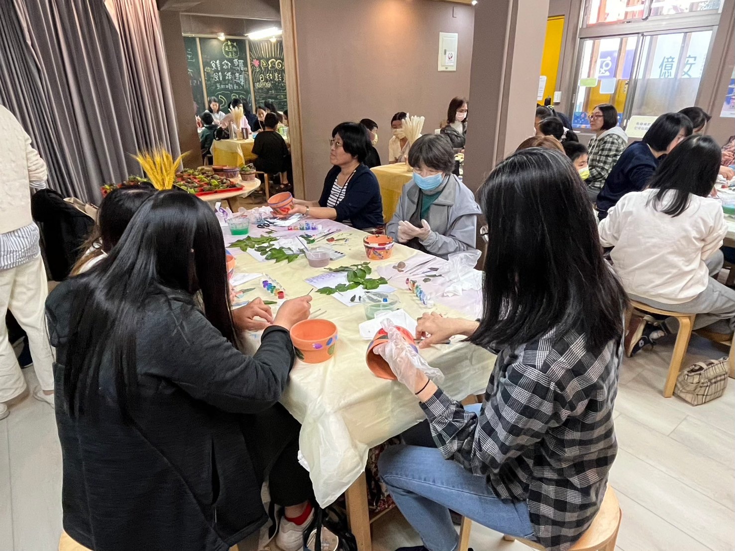 樹葉拓印多肉盆栽手作