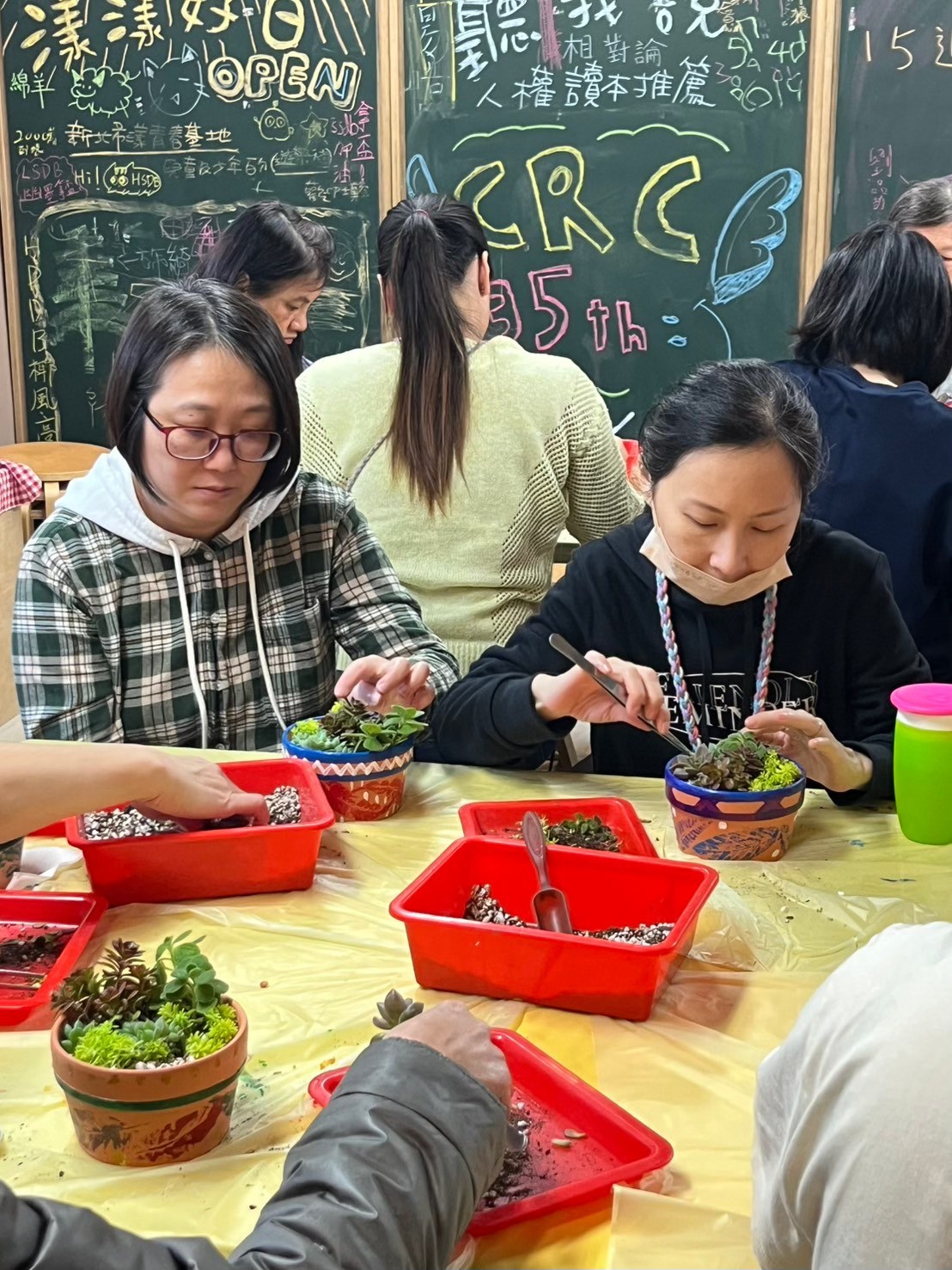 樹葉拓印多肉盆栽手作